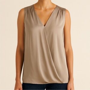 Soft Surroundings 100% Modal Taupe Sleeveless Blouse